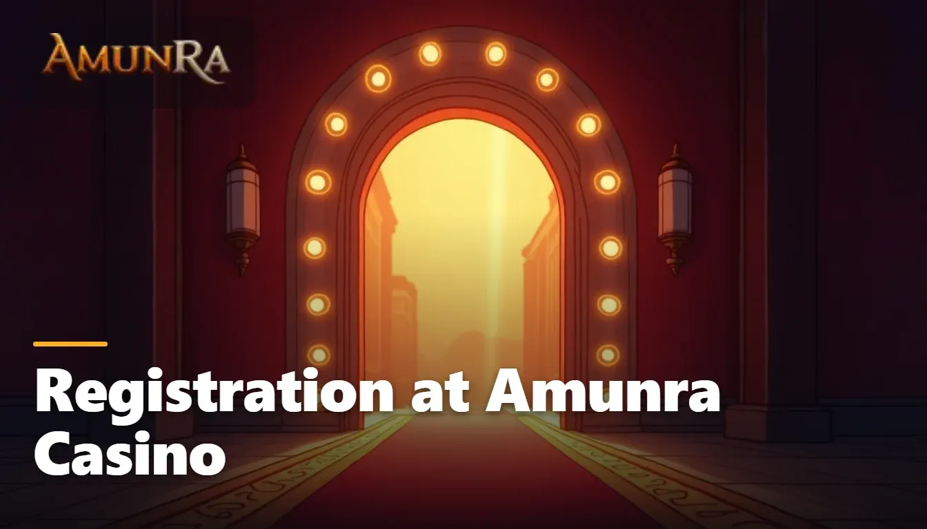 Amunra Casino registration form with email, password and currency selection fields